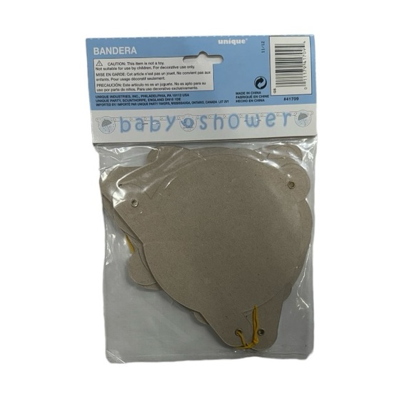 Baby shower banner blue colored with elephant brand new in package never used! - Picture 4 of 5